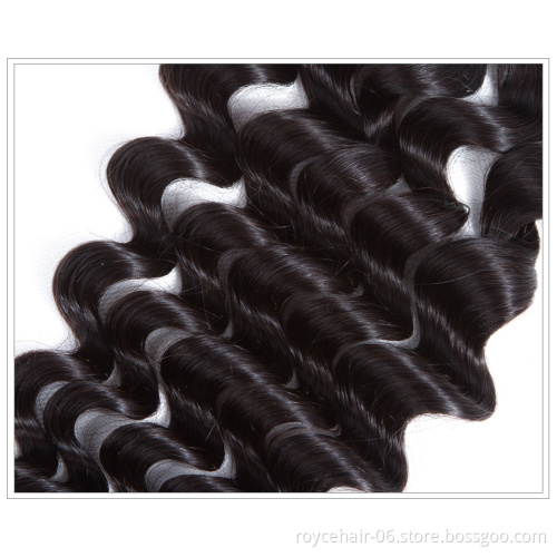 High Quality Peruvian Brazilian Virgin Hair Loose Deep Wave Hairstyles Bundles Thin Skin 4x4 Lace Closure